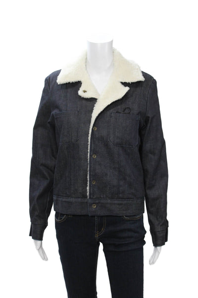 Charlotte Gainsbourg Current/Elliott Womens Dark Blue Cotton Jacket Size 1