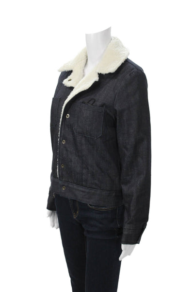 Charlotte Gainsbourg Current/Elliott Womens Dark Blue Cotton Jacket Size 1