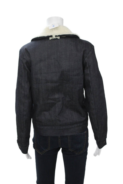 Charlotte Gainsbourg Current/Elliott Womens Dark Blue Cotton Jacket Size 1