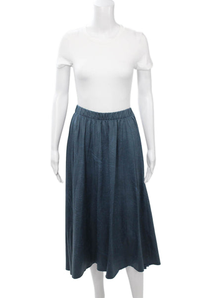 Ginger Womens A-Line Maxi Skirt Dark Blue Rayon Spandex Size S