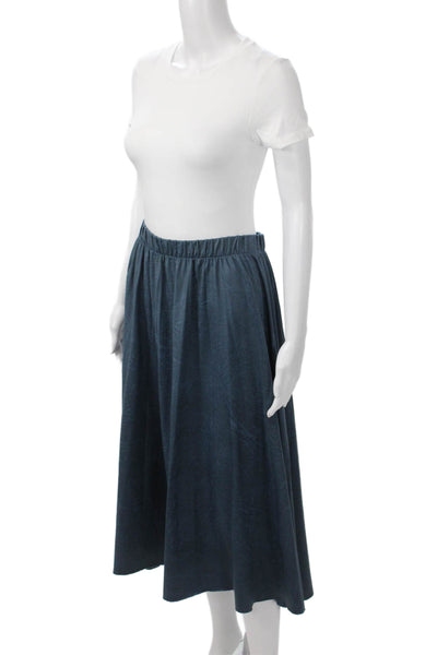 Ginger Womens A-Line Maxi Skirt Dark Blue Rayon Spandex Size S