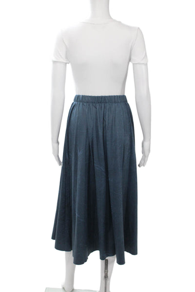 Ginger Womens A-Line Maxi Skirt Dark Blue Rayon Spandex Size S