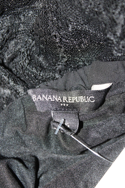 Banana Republic Womens A-Line Skirt Black Petite 100% Nylon Size S