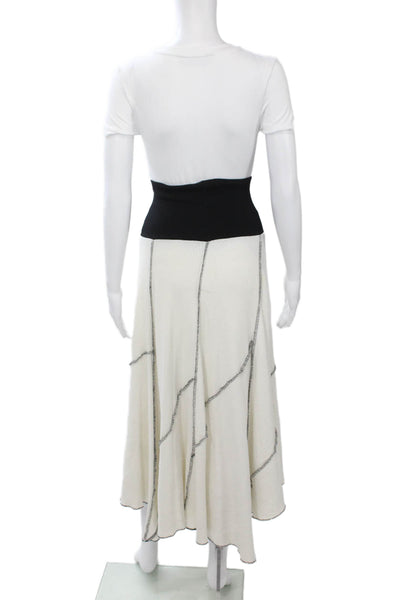Parni Women A-Line Maxi Skirt Black 98% Cotton 2% Spandex Size S