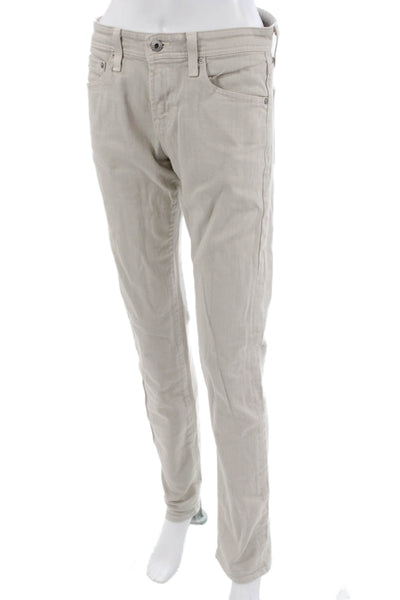AG Adriano Goldschmied Mens Beige Mid Rise Pants Button Fly Size 30