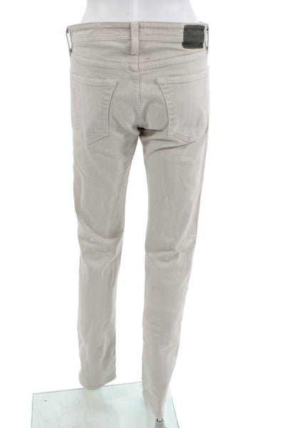 AG Adriano Goldschmied Mens Beige Mid Rise Pants Button Fly Size 30