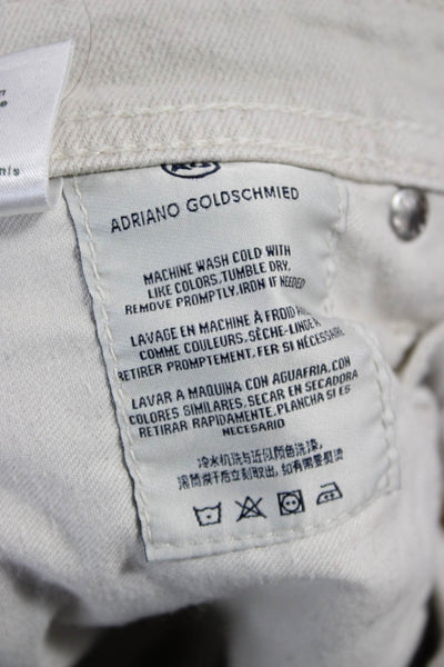 AG Adriano Goldschmied Mens Beige Mid Rise Pants Button Fly Size 30
