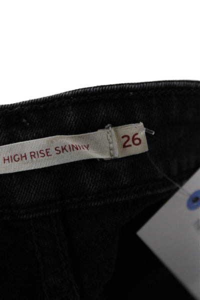 Levis Womens Skinny Black Jeans Size 26