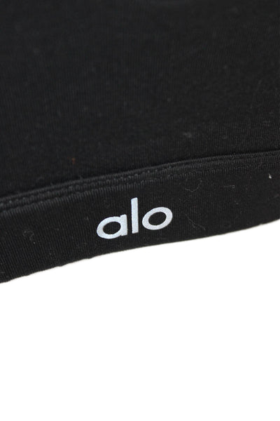 Alo Womens Solid Stretch Activewear Bra Black Size S