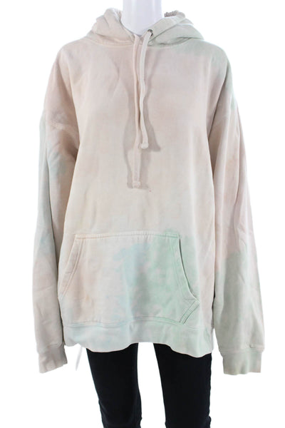 Max Roux Unisex Pullover Hoodies Beige Drawstring Cotton Size M