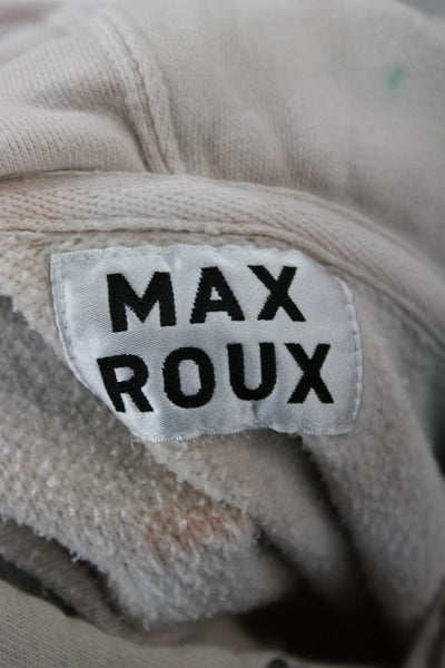 Max Roux Unisex Pullover Hoodies Beige Drawstring Cotton Size M
