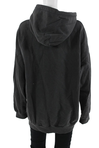 Ksubi Mens Pullover Hoodie Black Graphic Cotton Drawstring Long Sleeve Size XS