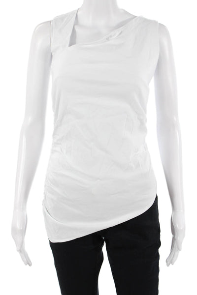 Zara Womens Basic White Sleeveless Zip Tank Size M