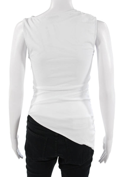 Zara Womens Basic White Sleeveless Zip Tank Size M