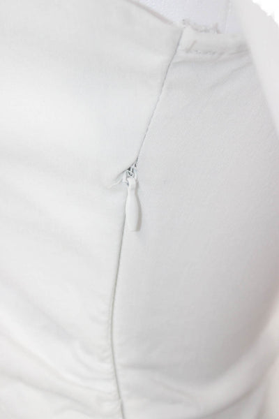 Zara Womens Basic White Sleeveless Zip Tank Size M