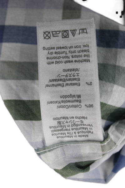 J Crew Mens Button-Down Collared Blue Check Long Sleeve Shirt Size S