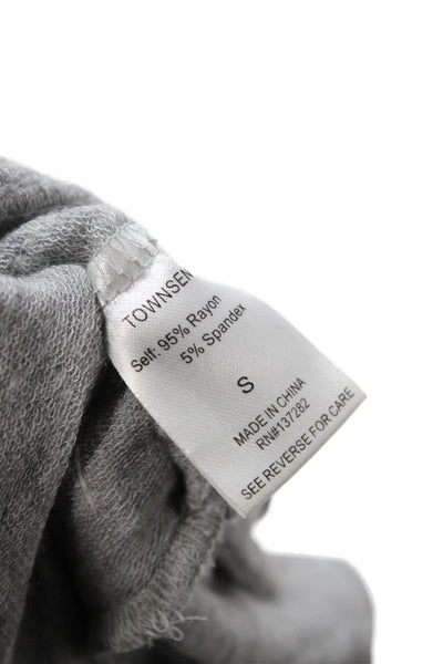 Townsen Womens Jersey Sleeveless Gray Geometric Round Neck Tank Size S