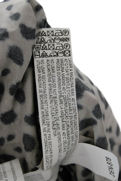 Zara Woman Womens Blouson Mini Dress Beige Animal Print Long Sleeve Size S