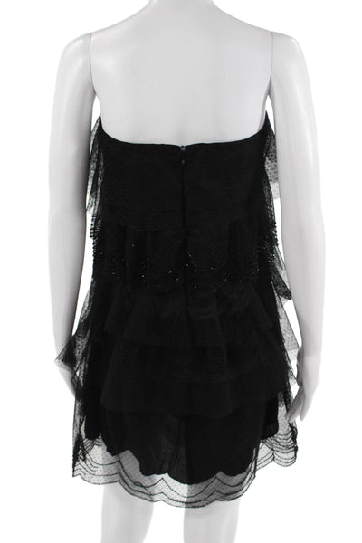 Sandro Womens Mini Dress Black Sleeveless Hook & Eye Polyester Size 1