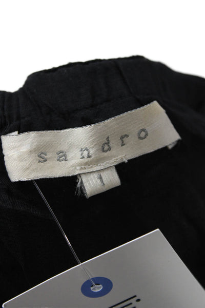 Sandro Womens Mini Dress Black Sleeveless Hook & Eye Polyester Size 1