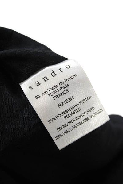 Sandro Womens Mini Dress Black Sleeveless Hook & Eye Polyester Size 1