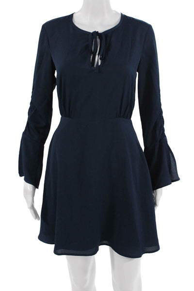 The Fifth Label Women Dark Blue A-Line Fit and Flare Dress Long Sleeve Size XS