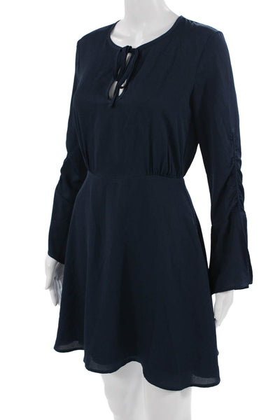 The Fifth Label Women Dark Blue A-Line Fit and Flare Dress Long Sleeve Size XS