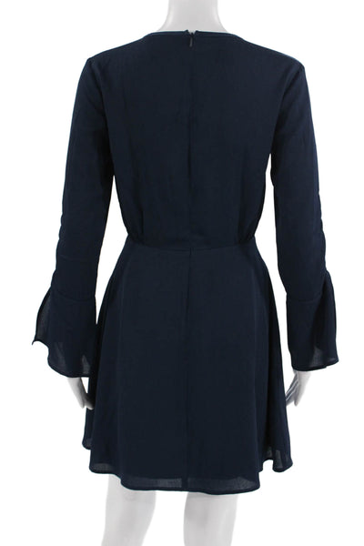 The Fifth Label Women Dark Blue A-Line Fit and Flare Dress Long Sleeve Size XS