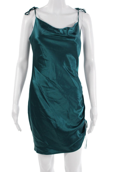 Kimberly Taylor Womens 90s Slip Dress Green Sleeveless Short Polyester Size S