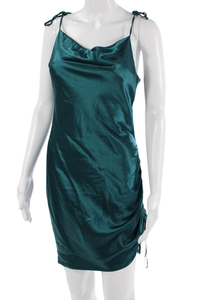 Kimberly Taylor Womens 90s Slip Dress Green Sleeveless Short Polyester Size S