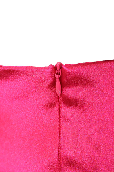Zara Women A-Line Maxi Skirt Red Polyester Size S