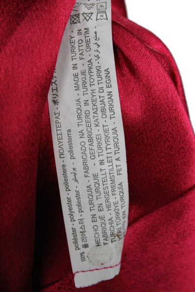 Zara Women A-Line Maxi Skirt Red Polyester Size S