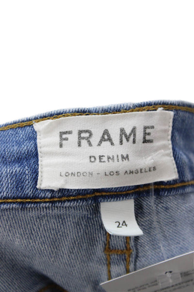 Frame Women Cropped Flared Light Blue High Waist Jeans Size 24