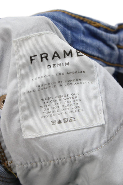 Frame Women Cropped Flared Light Blue High Waist Jeans Size 24