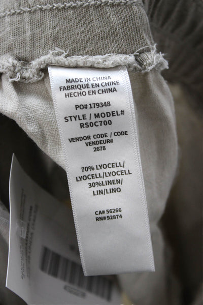 Splendid Women Cropped Jogger Pants Beige Drawstring Lyocell Linen Size XS