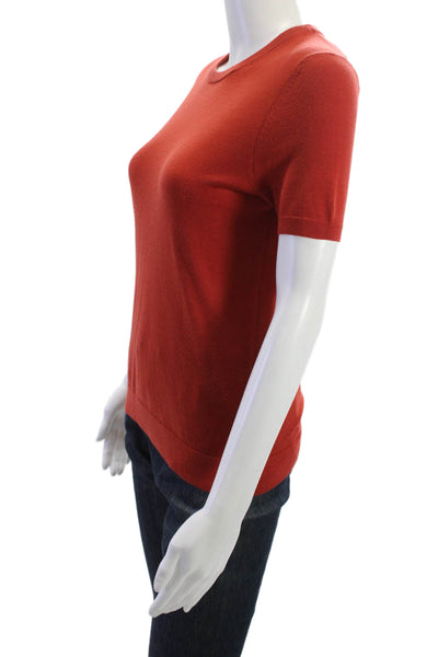 Boss Hugo Boss Women Basic T-Shirt Red Wool Short Sleeve Size S