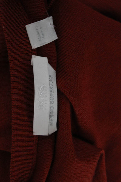 Boss Hugo Boss Women Basic T-Shirt Red Wool Short Sleeve Size S