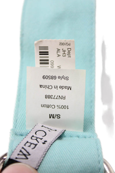 J Crew Womens Lady Bug Print Belt Sky Blue Cotton Size Small/Medium