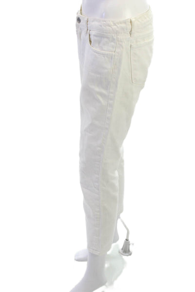 J Brand Women White Ankle Cropped Jeans Low Rise Button Closure Size 27
