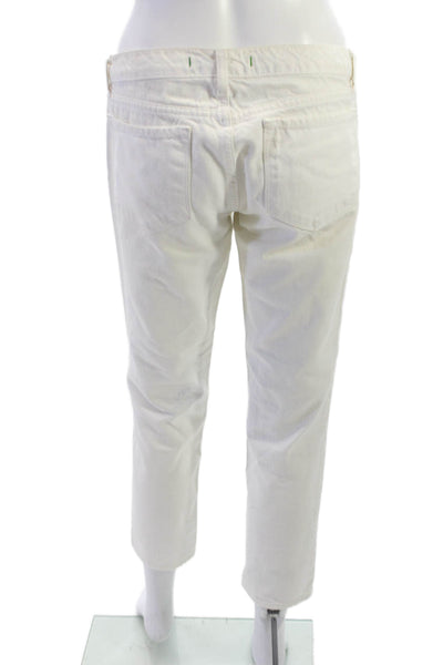 J Brand Women White Ankle Cropped Jeans Low Rise Button Closure Size 27