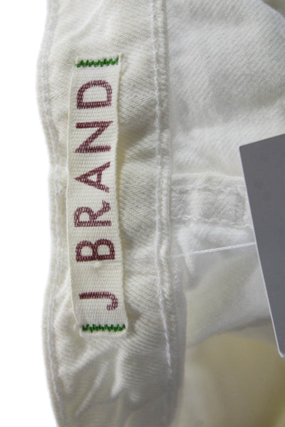 J Brand Women White Ankle Cropped Jeans Low Rise Button Closure Size 27