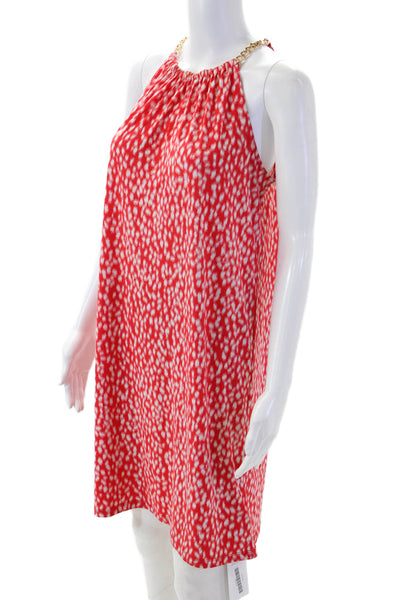 Michael Michael Kors Women Red Animal Print Shift Tank Dress Size S