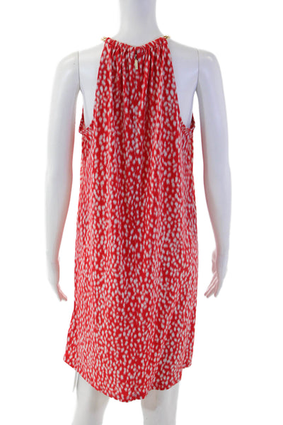 Michael Michael Kors Women Red Animal Print Shift Tank Dress Size S