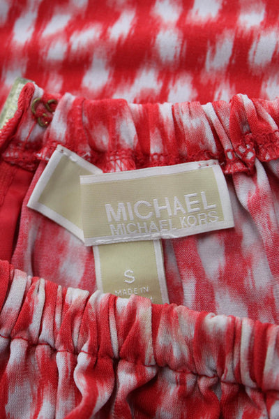 Michael Michael Kors Women Red Animal Print Shift Tank Dress Size S
