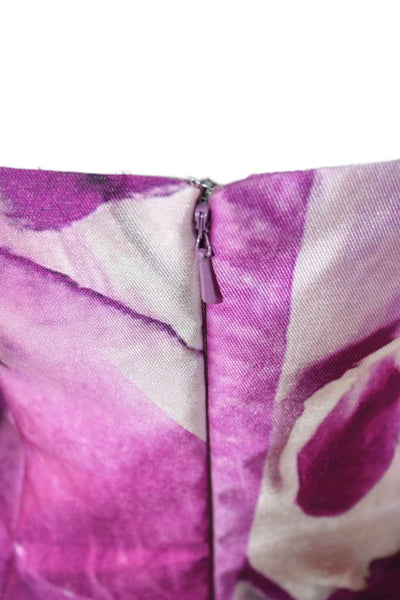 Monique Lhuillier Women Sheath Dress Purple Sleeveless Round Neck Size 4