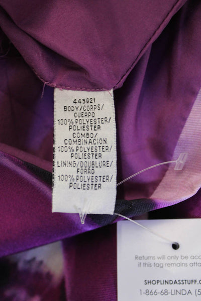 Monique Lhuillier Women Sheath Dress Purple Sleeveless Round Neck Size 4