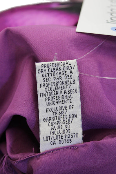 Monique Lhuillier Women Sheath Dress Purple Sleeveless Round Neck Size 4