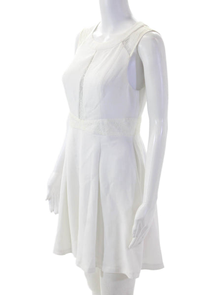 BCBGeneration Women Fit & Flare Dress Sleeveless White Knee-Length Size 6