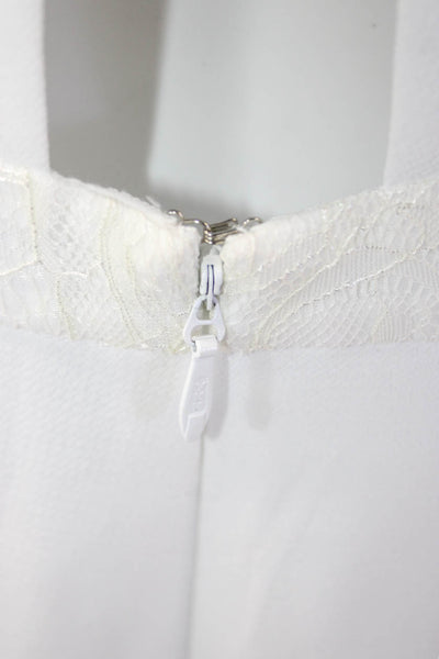 BCBGeneration Women Fit & Flare Dress Sleeveless White Knee-Length Size 6