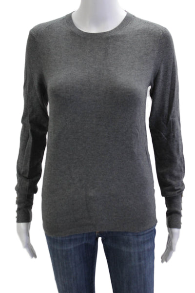 Zara Knit Women Pullover Sweater Gray Crew Neck Long Sleeve Size M